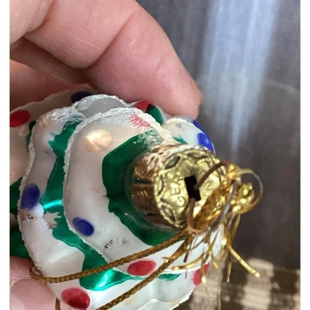 Vintage Made In Germany Mercury Blown Glass Christmas Tree Shaped Ornament